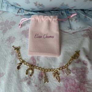 LoveShackFancy X Elisa Charms 24K Gold Charm Bracelet with Unique Charms